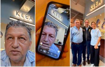El vicepresidente electo, José Manuel Restrepo, visitó en Medellín la heladería Klea tras la masiva difusión de un video donde el padre de la propietaria solicitaba apoyo para el negocio. FOTO: Captura de video de redes sociales @somosklea y @jmrestrepoa