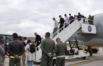 Llegó a Colombia el tercer avión con deportados de Estados Unidos. FOTO: Cancillería de Colombia 