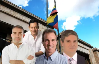 De izquierda a derecha: Carlos Abraham Jiménez López, Carlos Fernando Motoa Solarte, Juan Samy Merheg Marun y Juan Felipe Lemos Uribe. Foto: Congreso y Corte Suprema.