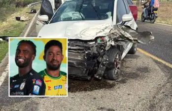 Christian Marrugo y Carlos Mosquera sufrieron un accidente de tránsito mientras iban a entrenar con el Real Cartagena. Ambos salieron ilesos del siniestro. Fotos: Real Cartagena y redes sociales