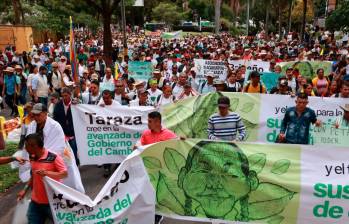 El Gobierno dice que a la marcha en Medellín asistieron más de 8.000 personas. FOTO: MANUEL SALDARRIAGA