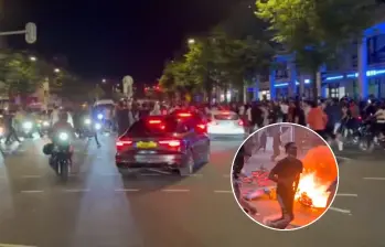 Caos en Londres: violentos disturbios tras el partido entre Francia y Marruecos. FOTOS: Capturas de video X @MundoEConflicto
