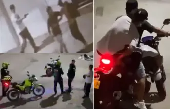 En redes circula unos videos de una presunta complicidad entre policías y sicarios en Cali. FOTOS: Capturas de videos -Cali Noticia Facebook