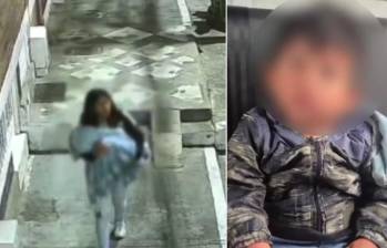 Un bebé fue abandonado afuera de una vivienda en la localidad de Kennedy, en Bogotá. FOTOS: Capturas de video 