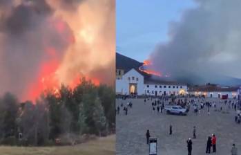 El incendio en el cerro San Marcos, en Villa de Leyva, ha consumido más de 200 hectáreas. Foto: Captura video @ColombiaOscura