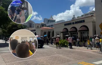 Largas filas de colombianos esperando votar en Miami. Foto: @ManuelaUruena