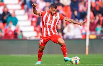 El delantero Luis Javier Suárez quien es figura con el Almeria de segunda división en España ya está en la concentración de Colombia en Barranquilla. FOTO GETTY 