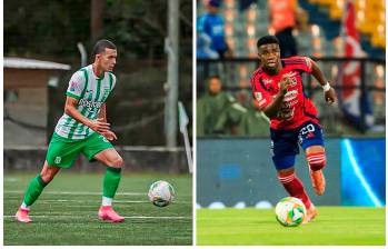 Felipe Marín, de Atlético Nacional, y John Edwuin Montaño, del DIM, son dos sorpresas del segundo semestre. FOTO Cortesía y Manuel Saldarriaga