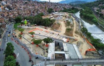 Uno de los frentes de obras en el Norte de Medellín ya presenta avances importantes. FOTO: EL COLOMBIANO