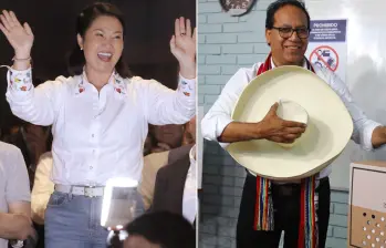 Así van las elecciones presidenciales en Perú entre los candidatos Keiko Fujimori y Roberto Sánchez. FOTOS: AFP - GETTY