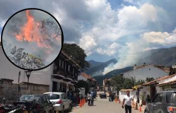 El incendio ha consumido más de 100 hectáreas de una reserva forestal en Villa de Leyva, en Boyacá. Fotos: Captura de video y redes sociales. 