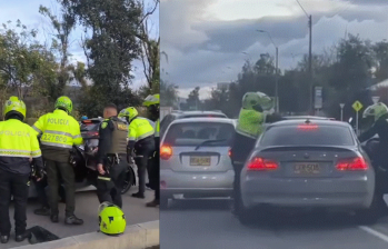 Conductor de un BMW generó caos en Bogotá. Foto. capturas de video