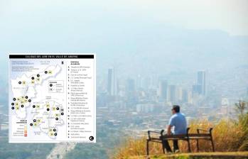 Panorámica de la ciudad de Medellín durante el período de prevención por calidad del aire dañina. FOTO: Camilo Suárez