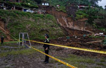 Un deslizamiento de tierra se presentó en la vereda de Villamaría, Caldas. FOTO: Gobernación de Caldas 