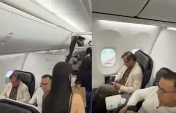 Gustavo Petro fue identificado por un ciudadano en un vuelo rumbo a México. Foto: Captura de video @ColombiaOscura