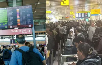 En diferentes aeropuertos de Europa se vieron largas filas por el ciberataque. Fotos: redes sociales 