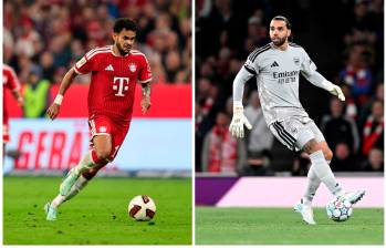 Luis Díaz viene de anotar tres goles en Bundesliga y David Raya llega al partido con el arco invicto en las dos primeras jornadas de la Liga de Campeones. FOTO GETTY 