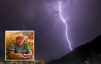 Adelante, la víctima que dejó la caída de un rayo en Montebello. Atrás, el impacto de una descarga eléctrica. FOTO: Cortesía y EL COLOMBIANO