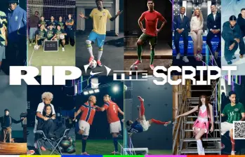 Nike publicó “Rip the Script”, un comercial cinematográfico de seis minutos que, en solo cuatro días, superó los 65 millones de visualizaciones en YouTube, impulsado por un elenco con Cristiano Ronaldo, Mbappé y figuras del entretenimiento como LeBron James y Kim Kardashian. FOTO: Nike.