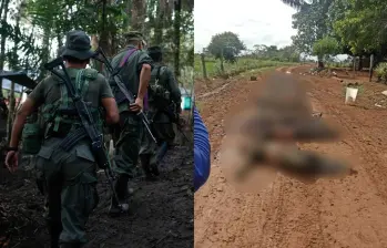 Los cadáveres quedaron tendidos sobre una vía destapada, en zona rural de El Retorno. Foto: Colprensa y redes sociales. 