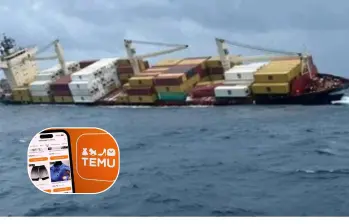 Temu dijo que el barco que naufragó en India no llevaba pedidos a Colombia. FOTOS: Tomadas de redes sociales