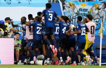 La emocionante celebración de los jugadores de Cabo Verde tras los goles. FOTO: Getty