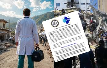 Médicos, enfermeros y otros profesionales de la salud son convocados para apoyar la emergencia por el terremoto. Foto: AFP / Asociación Colombiana de Sociedades Científicas y Assosalud