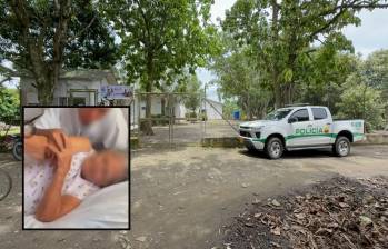 Adelante, extracto del video que evidenciaría el maltrato contra la adulta mayor. Atrás, el centro gerontológico donde sucedieron los hechos. Foto: Manuel Saldarriaga Quintero y cortesía Yeison Rojas.