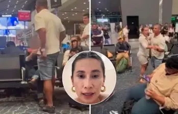 La agresión ocurrió en la sala de espera número 9 del aeropuerto El Dorado. FOTOS: Capturas de video
