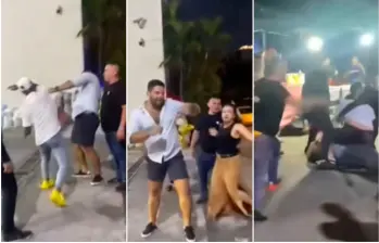 La riña que acabó con la vida de ‘Chipi Chipi’ se produjo en el parqueadero de una reconocida discoteca en Neiva. FOTOS: Capturas de video