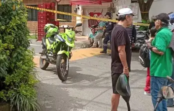 Escena del crimen en el municipio de Caldas. FOTO: Imagen tomada de redes