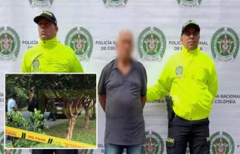 Adelante, el asesinato por el que era buscado El Abuelo. Atrás, el hombre cuando fue detenido. FOTO: Cortesía Alcaldía de Medellín y Archivo.
