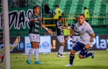 Leonardo Castro fue el autor del gol de la victoria de Millonarios. FOTO: CUENTA DE X @MillosFCoficial