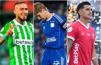 Los jugadores de los cuatro equipos colombianos que jugarán esta fase preliminar de Copa Sudamericana, conforman el once más valioso. FOTO: Camilo Suárez y redes sociales de Millonarios y América de Cali