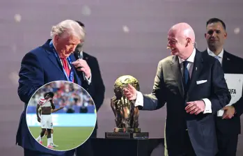 Donald Trump confirmó haber llamado a Gianni Infantino para que se revisara la expulsión sobre el atacante estadounidense Folarin Balogun. Fotos: AFP y Xinhua