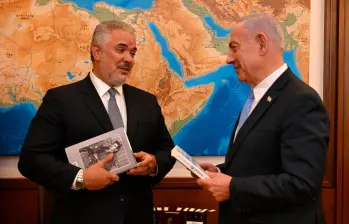Iván Duque y Benjamin Netanyahu. FOTO: Tomada de X @IvanDuque