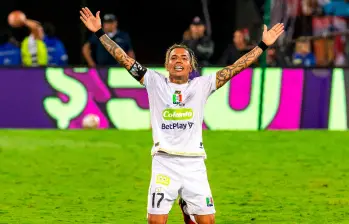 Dayro Moreno marcó doblete ante Independiente del Valle, por Copa Sudamericana en territorio ecuatoriano. FOTO CAMILO SUÁREZ 