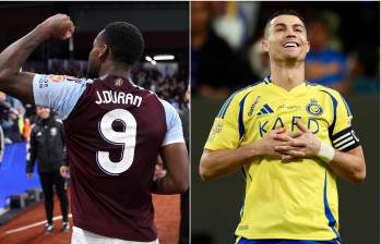 Jhon Jáder Durán podría ser compañero de Cristiano Ronaldo en caso de que se llegue a concretar una oferta por el delantero colombiano para ir a la liga árabe. FOTOS: Tomadas de redes sociales Aston Villa y Cristiano Ronaldo