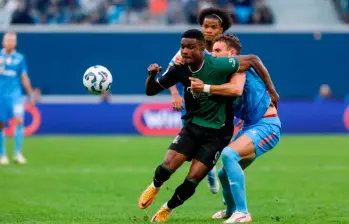 El delantero colombiano Jhon Córdoba volvió a marcar con el Krasnodar en Rusia y es uno de los posibles convocados por Néstor Lorenzo para los duelos de marzo ante Croacia y Francia. FOTO GETTY 