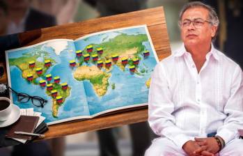 El presidente Gustavo Petro ha estado el equivalente a 9 meses fuera del país. Foto: Diseño EL COLOMBIANO
