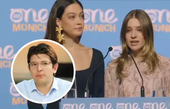 Durante su discurso en la cumbre One Young World, María y Emilia Acosta le dedicaron unas sentidas palabras a su padre. FOTO: Captura video redes sociales @migueluribel y Camilo Suárez