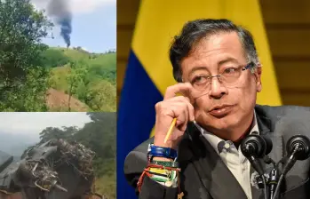 Delegación del gobierno de Gustavo Petro se reunió con las disidencias de alias Calarcá, quienes serían los responsables de un ataque a un helicóptero de la Policía en Amalfi. Fotos: Colprensa y redes sociales