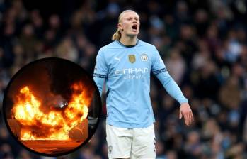 Aficionados del Manchester City vivieron un gran susto con un incendio previo al partido de Champions League. FOTOS: Getty y captura de video