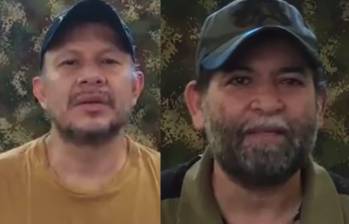 Rodrigo Antonio López y Jesús Antonio Pacheco, secuestrados por el ELN en el departamento de Arauca. Foto: captura de video