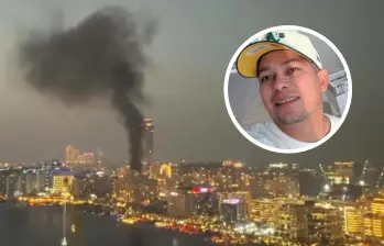 Una de las hipótesis de la familia es que Sebastián Loaiza murió durante un ataque contra el edificio Burj Khalifa en Dubái, presuntamente perpetrado por el régimen iraní. FOTO: Cortesía Muskaan Kataria y redes sociales