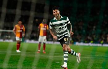 El delantero colombiano Luis Javier Suárez, de 28 años, es uno de los goleadores de la Liga de Portugal de esta temporada. Foto: tomada del x de @SportingCP