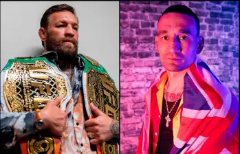 Connor McGregor (izquierda) vuelve a pelear después de 5 años contra Max Holloway (derecha). Ambos debutan en el peso wélter. FOTO: X UFC