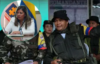 Fiscal general, Luz Adriana Camargo y alias Calarcá, jefe de disidencia. Foto: Colprensa y AFP