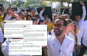 El candidato Abelardo de la Espriella recibió varios apoyos de líderes de otras naciones. Fotos: AFP y capturas de X