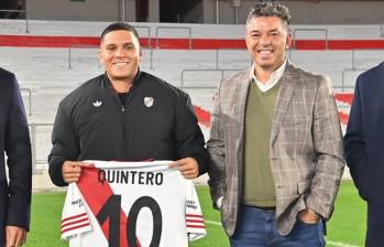 El entrenador argentino Marcelo Gallardo, conocido por su cercana relación con Quintero, habló sobre cuando se podría ver el redebut del colombiano con el equipo. FOTO: Redes sociales River Plate